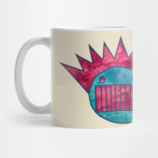 Aqua and Pink Stitched Appearance Boognish Mug